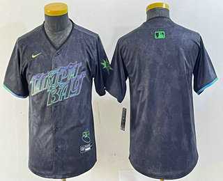 Youth Tampa Bay Rays Blank Charcoal 2024 City Connect Limited Stitched Jersey->mlb youth jerseys->MLB Jersey